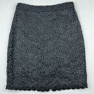 Kate Spade Judy Black Lace Straight Pencil Skirt